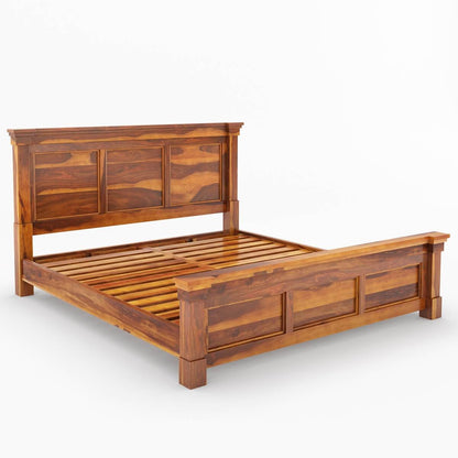 Solid Wood King Bed In Natural Finish