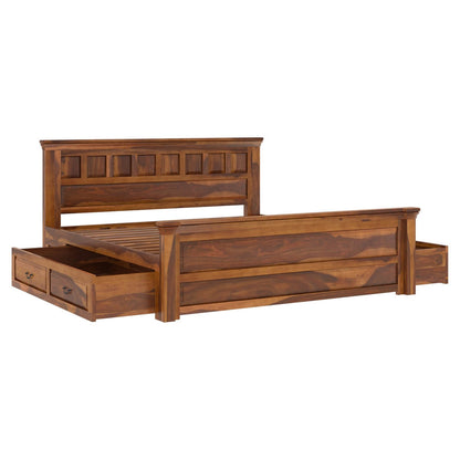 Solid Wood King Bed In Natural Finish