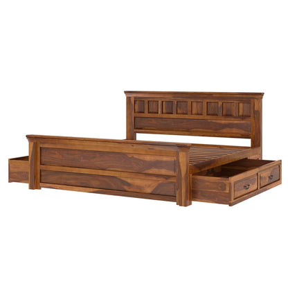 Solid Wood King Bed In Natural Finish