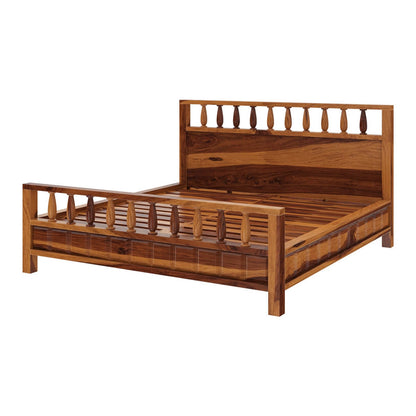 Solid Wood Queen Bed In Natural Finish