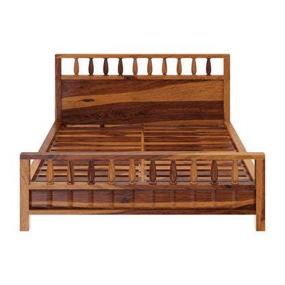 Solid Wood Queen Bed In Natural Finish