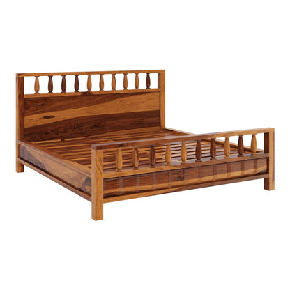 Solid Wood Queen Bed In Natural Finish