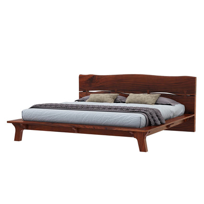 Solid Wood Queen Bed In Natural Finish