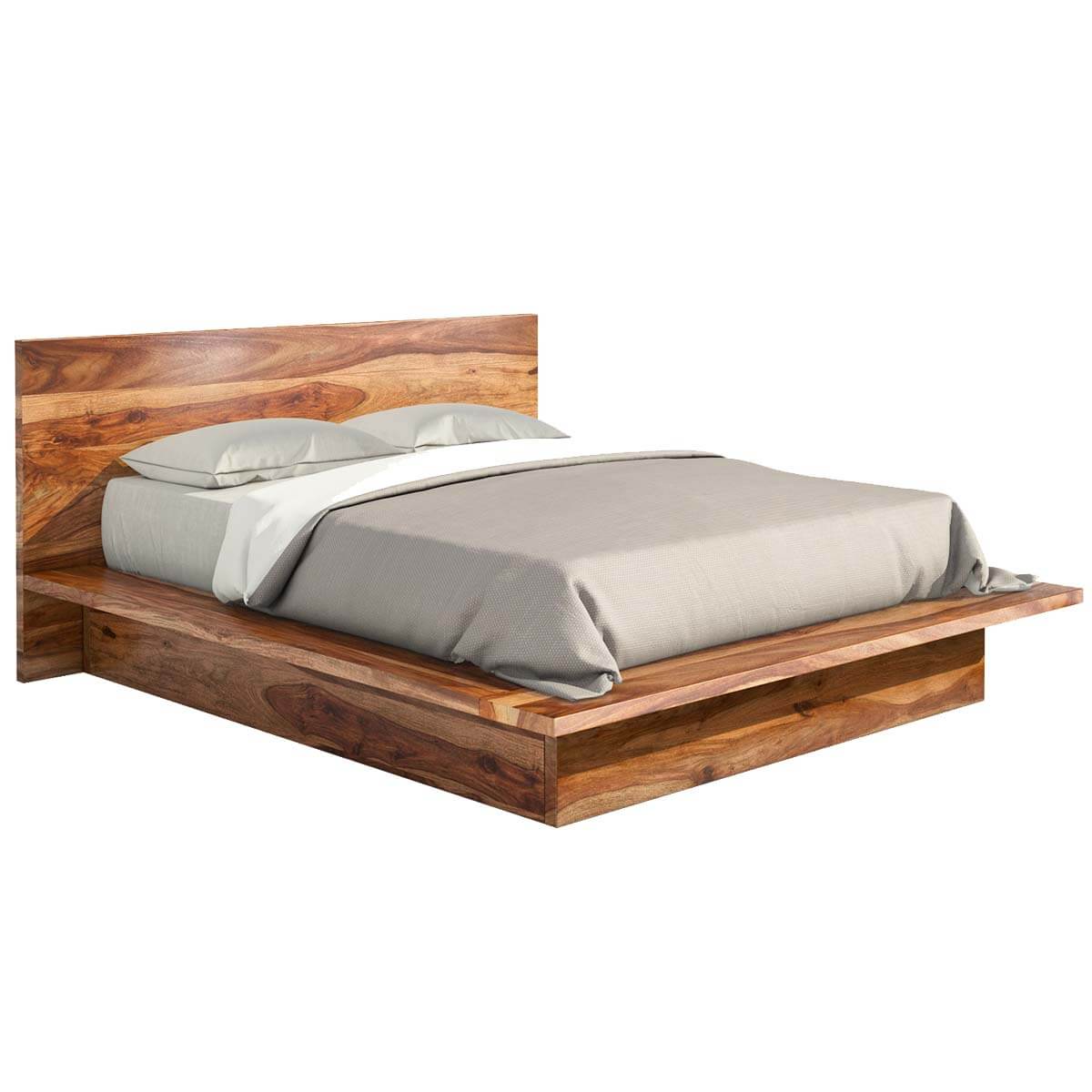 Solid Wood King Bed In Natural Finish