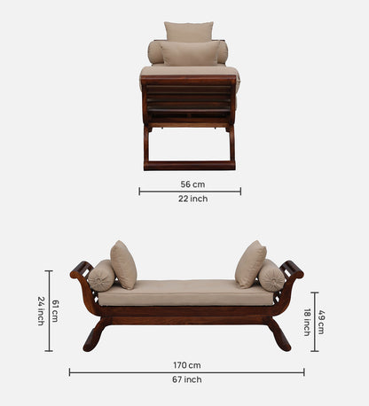 Ahan - Sheshaam Wood Bench in Honey Oak Finish