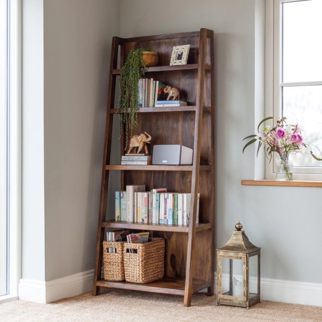 Solid Wood Book Case In Natural Finish