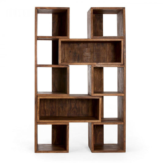 Solid Wood Book Case In Brown Finish