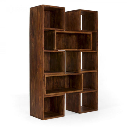 Solid Wood Book Case In Brown Finish