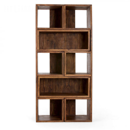 Solid Wood Book Case In Brown Finish