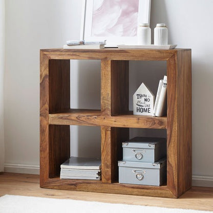 Solid Wood Book Case In Honey Finish