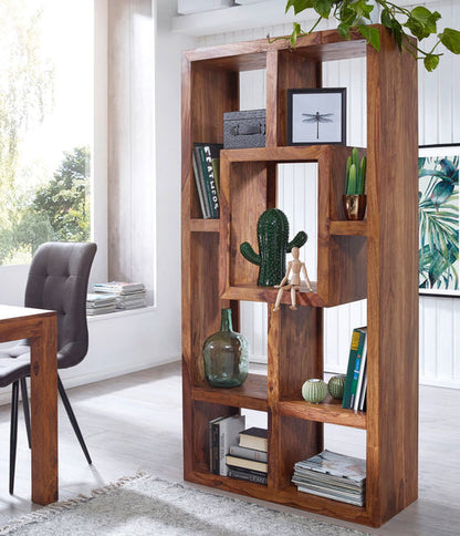 Solid Wood Book Case In Honey Finish