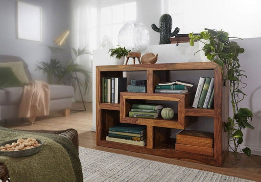 Solid Wood Book Case In Honey Finish