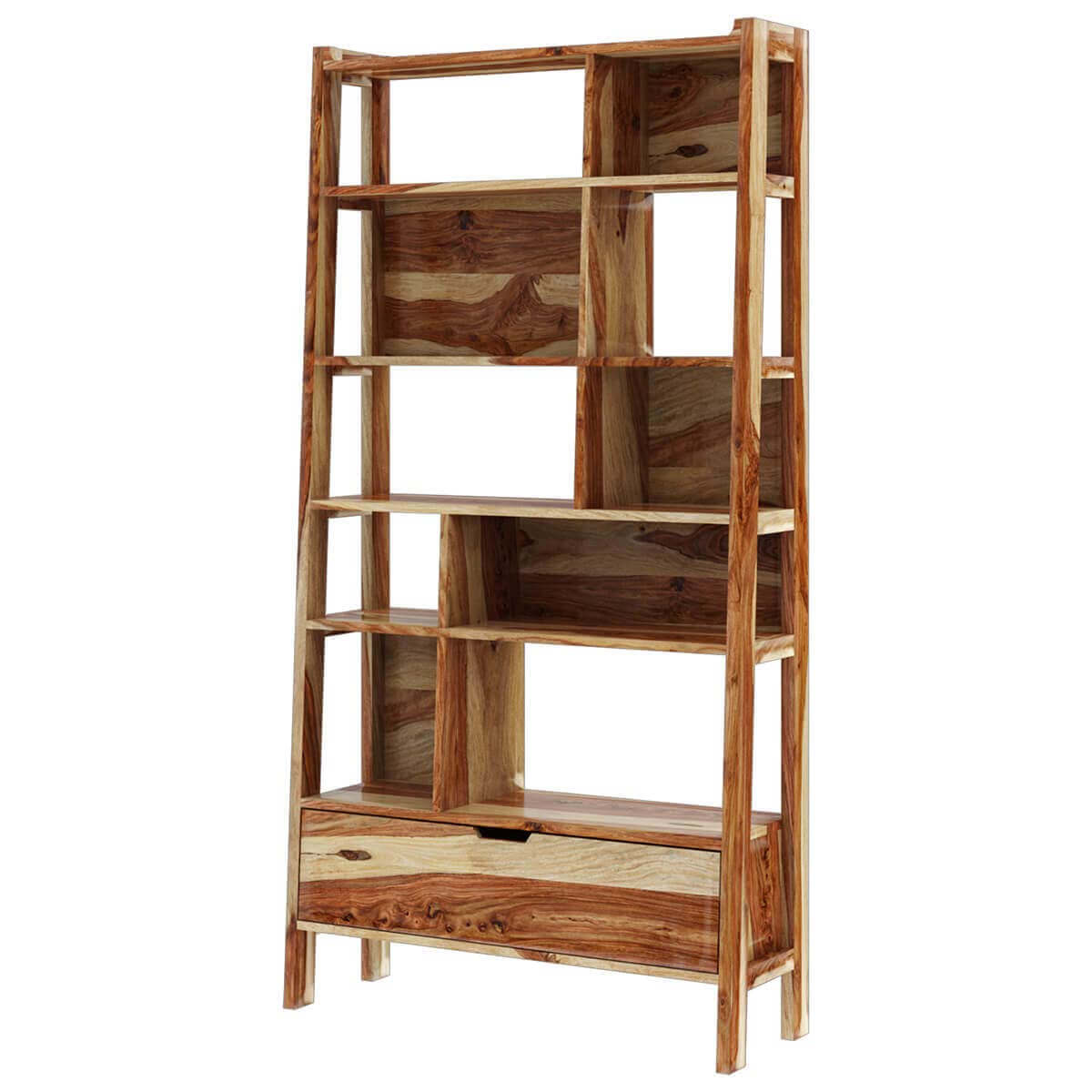 Solid Wood Book Case In Natural Finish