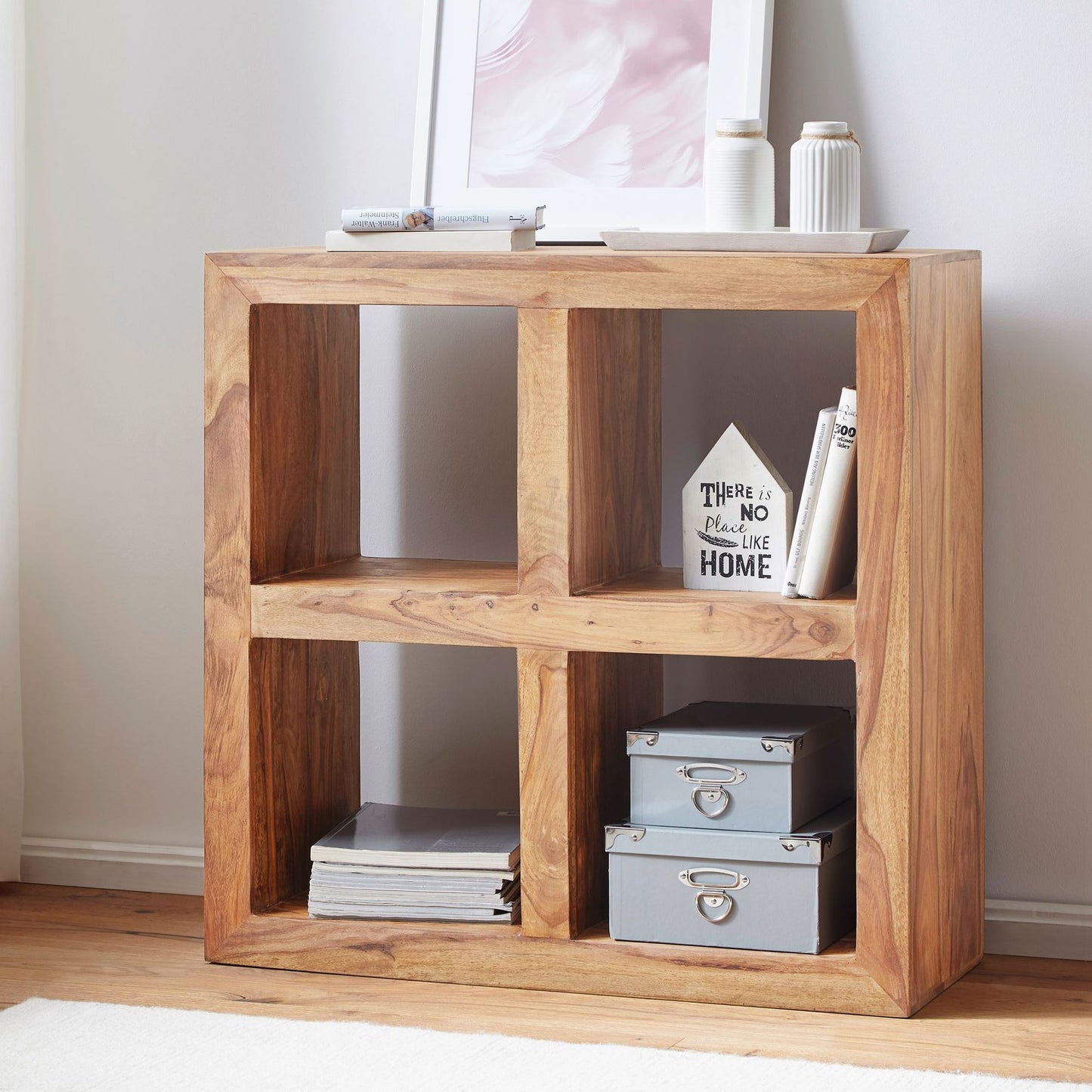 Solid Wood Book Case In Natural Finish