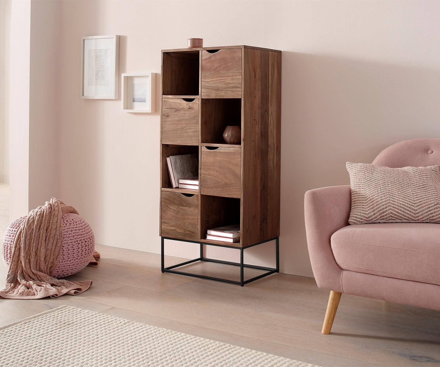 Solid Wood Book Case In Natural Finish