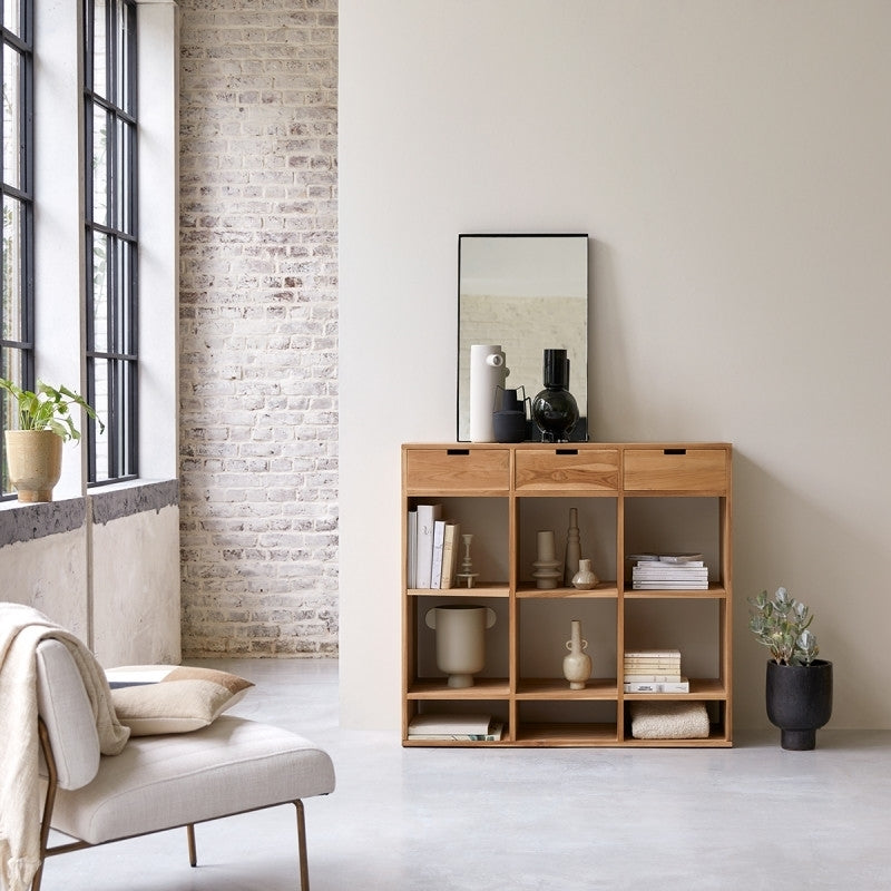 Solid Wood Book Case In Natural Finish