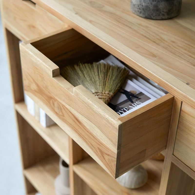 Solid Wood Book Case In Natural Finish