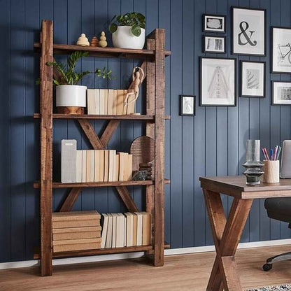 Solid Wood Book Case In Natural Finish