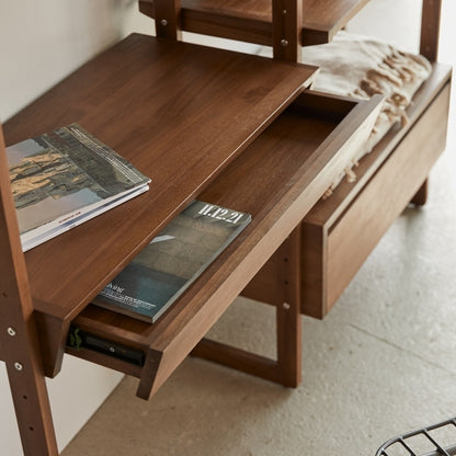 Solid Wood Book Case In Teak Finish