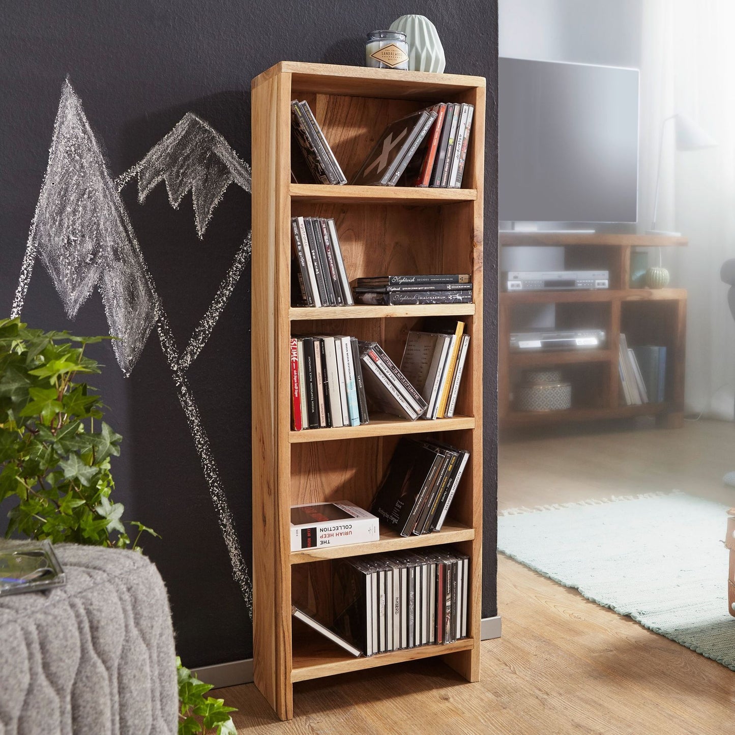 Solid Wood Book Case In Natural Finish