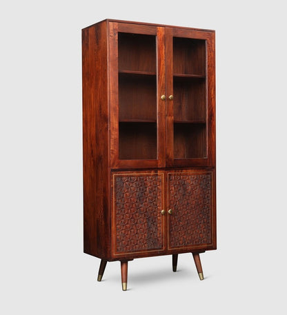 Solid Wood Book Case In Walnut Finish