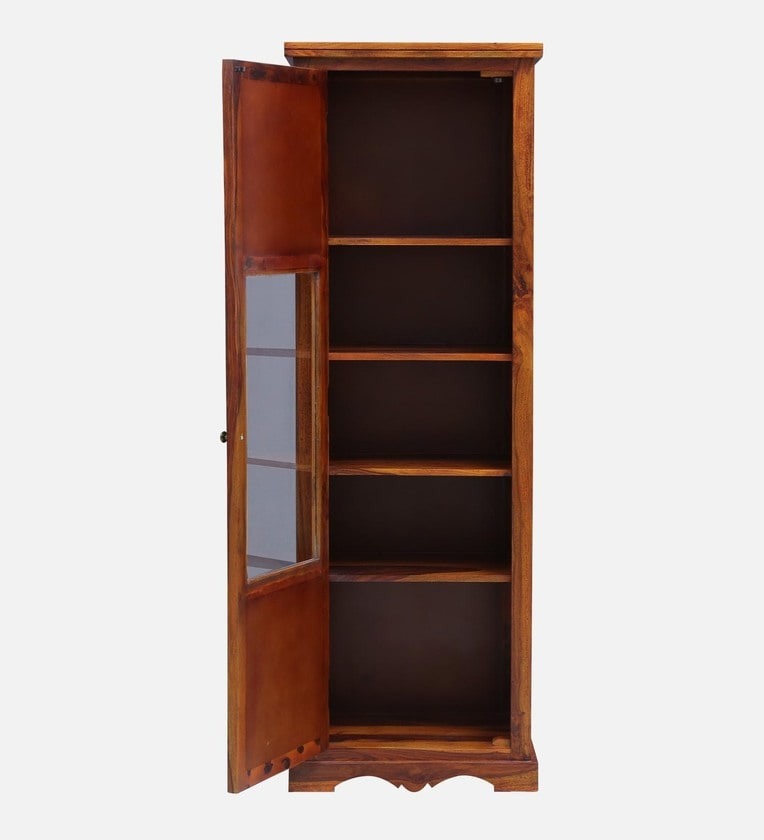 Solid Wood Book Case In Honey Oak Finish