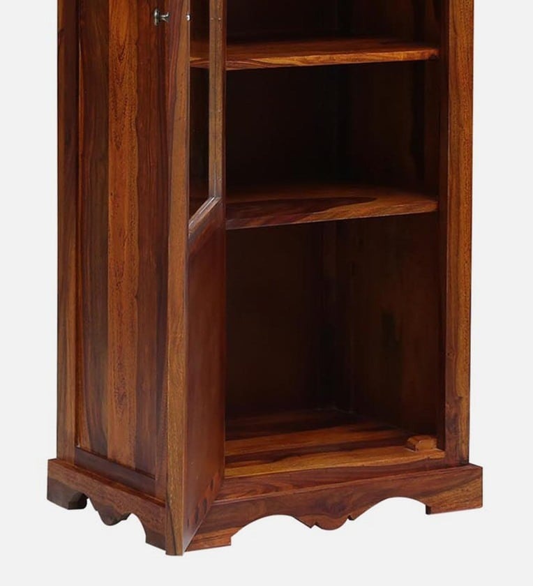 Solid Wood Book Case In Honey Oak Finish