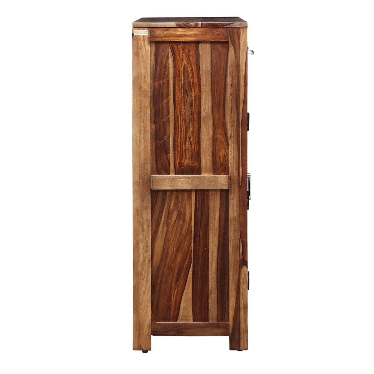 Solid Wood Shoe Rack In Rustic Teak Finish