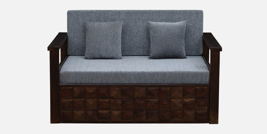 Sink - Sheesham Wood Pull Out 2 Seater Sofa Cum Bed In Provincial Teak Finish With Storage - Grey