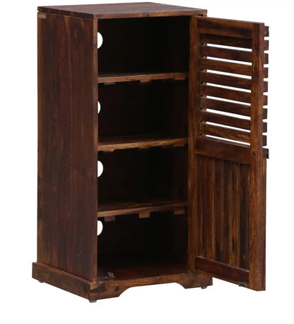 Solid Wood Shoe Rack In Teak Finish