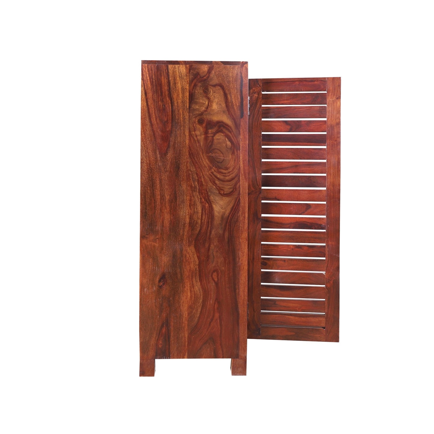 Solid Wood Shoe Rack In Walnut Finish