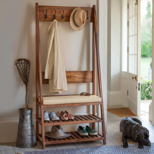 Solid Wood Shoe Rack In Natural Finish