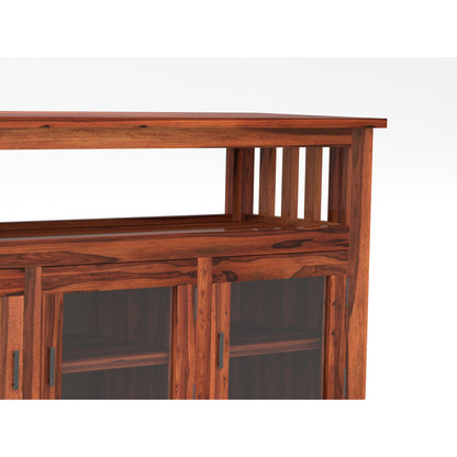 Solid Wood Crockery Unit In Honey Finish