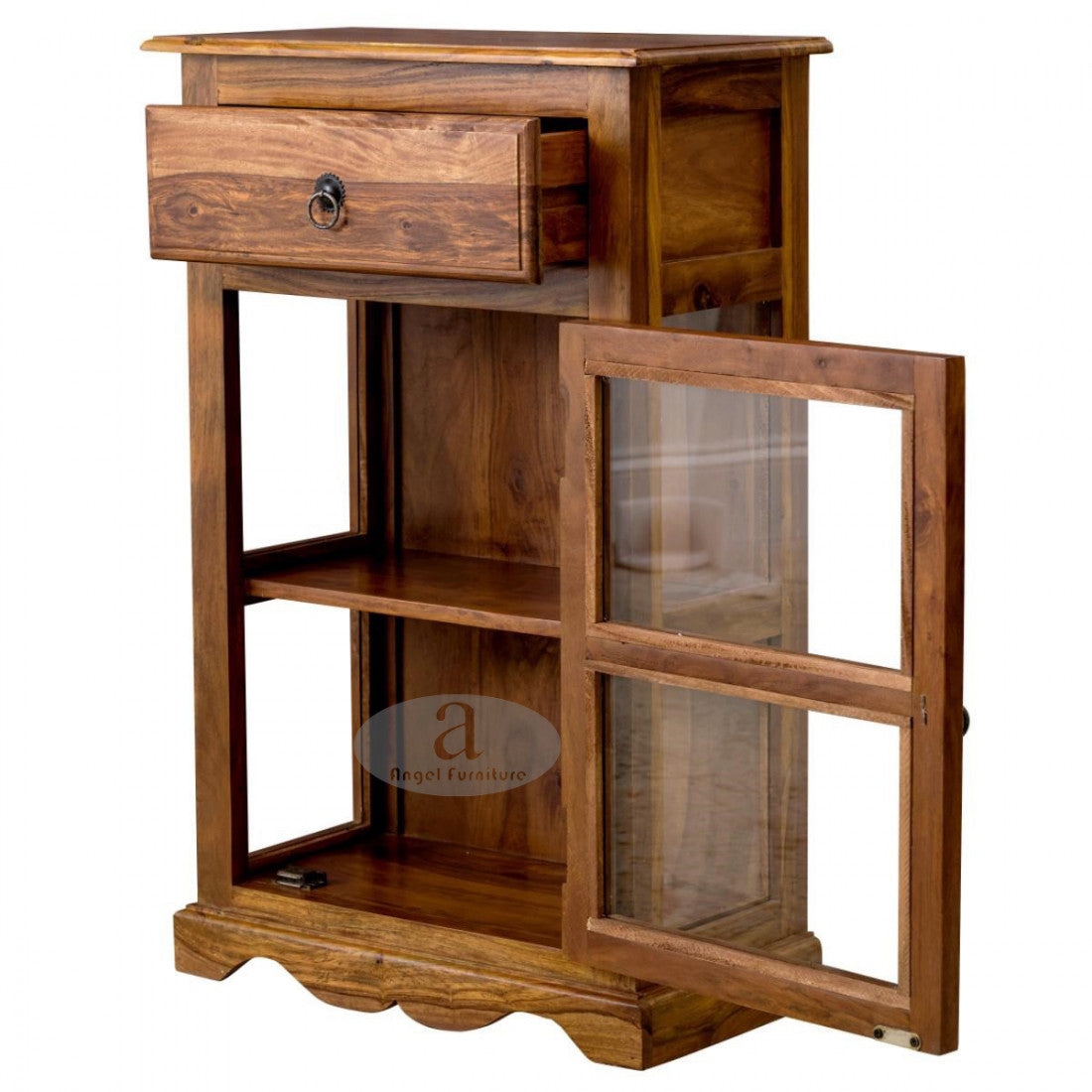 Solid Wood Crockery Unit In Honey Finish