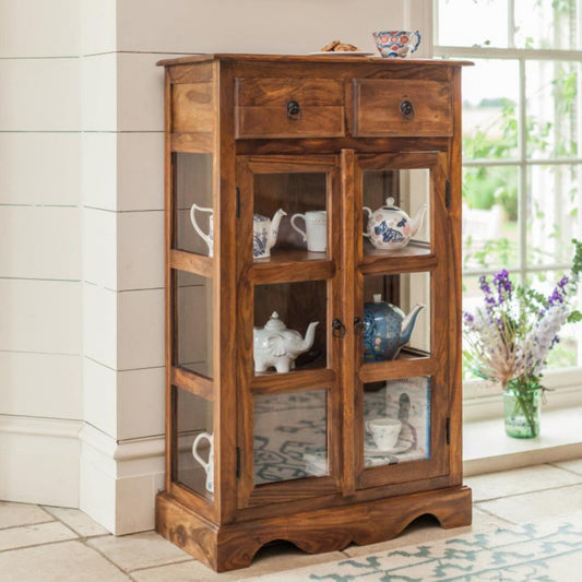 Solid Wood Crockery Unit In Honey Finish