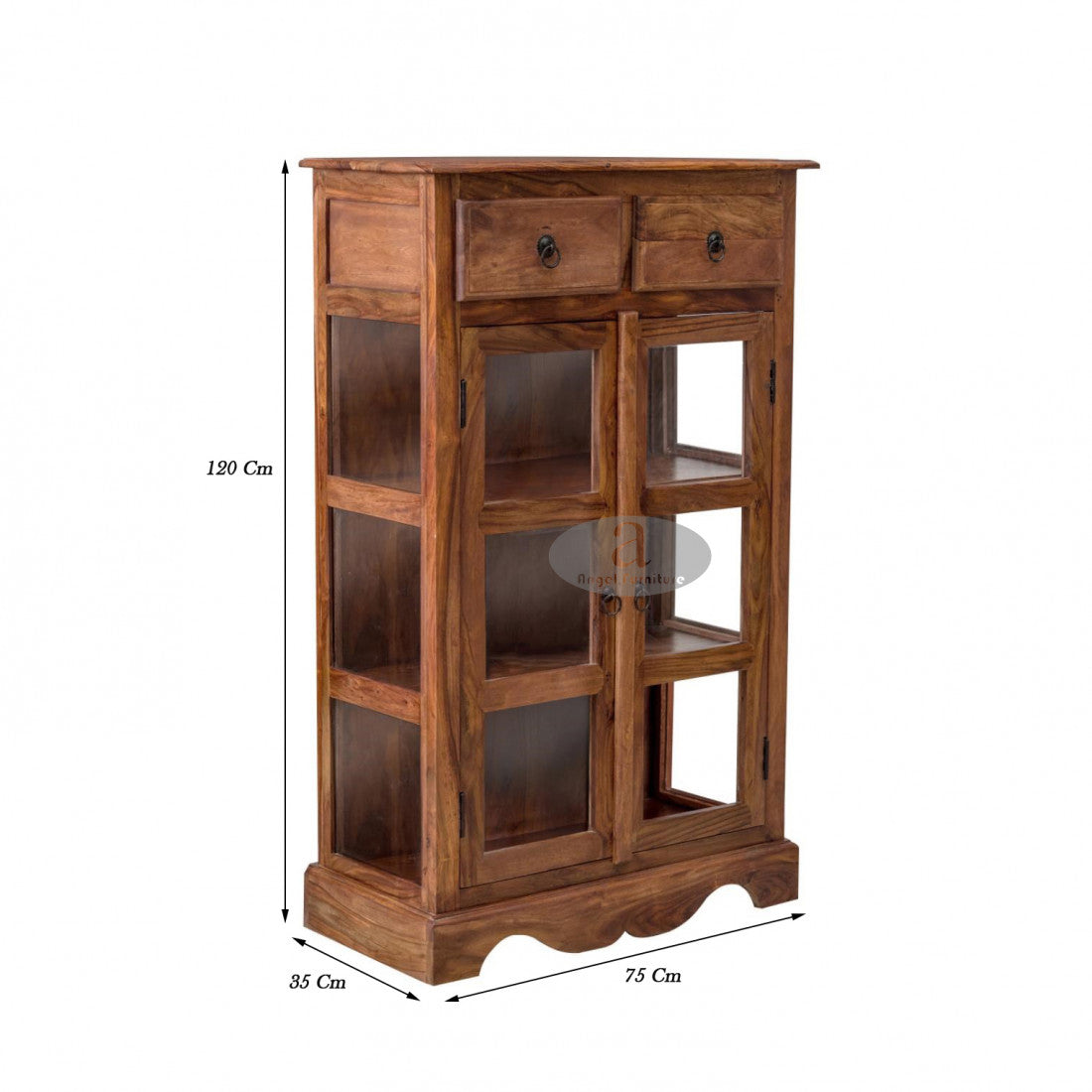 Solid Wood Crockery Unit In Honey Finish