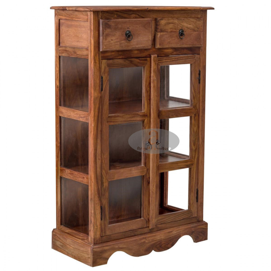 Solid Wood Crockery Unit In Honey Finish