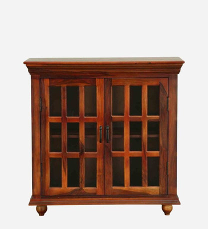 Solid Wood Crockery Unit In Honey Oak Finish