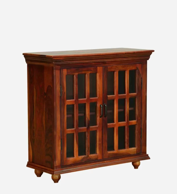 Solid Wood Crockery Unit In Honey Oak Finish