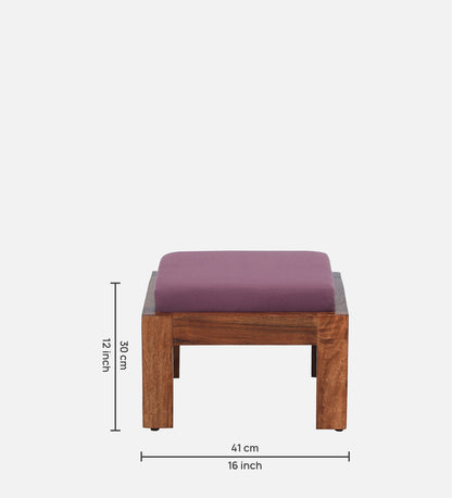 Solid Wood Base And Fabric Upholstered Foot Stool (Set Of 2) - Purple