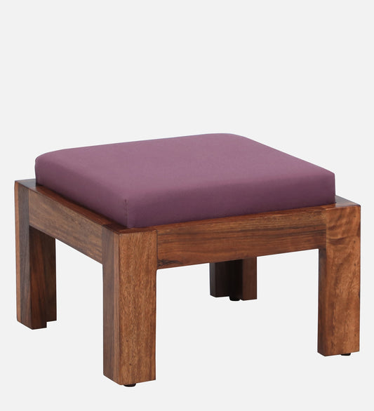 Solid Wood Base And Fabric Upholstered Foot Stool (Set Of 2) - Purple