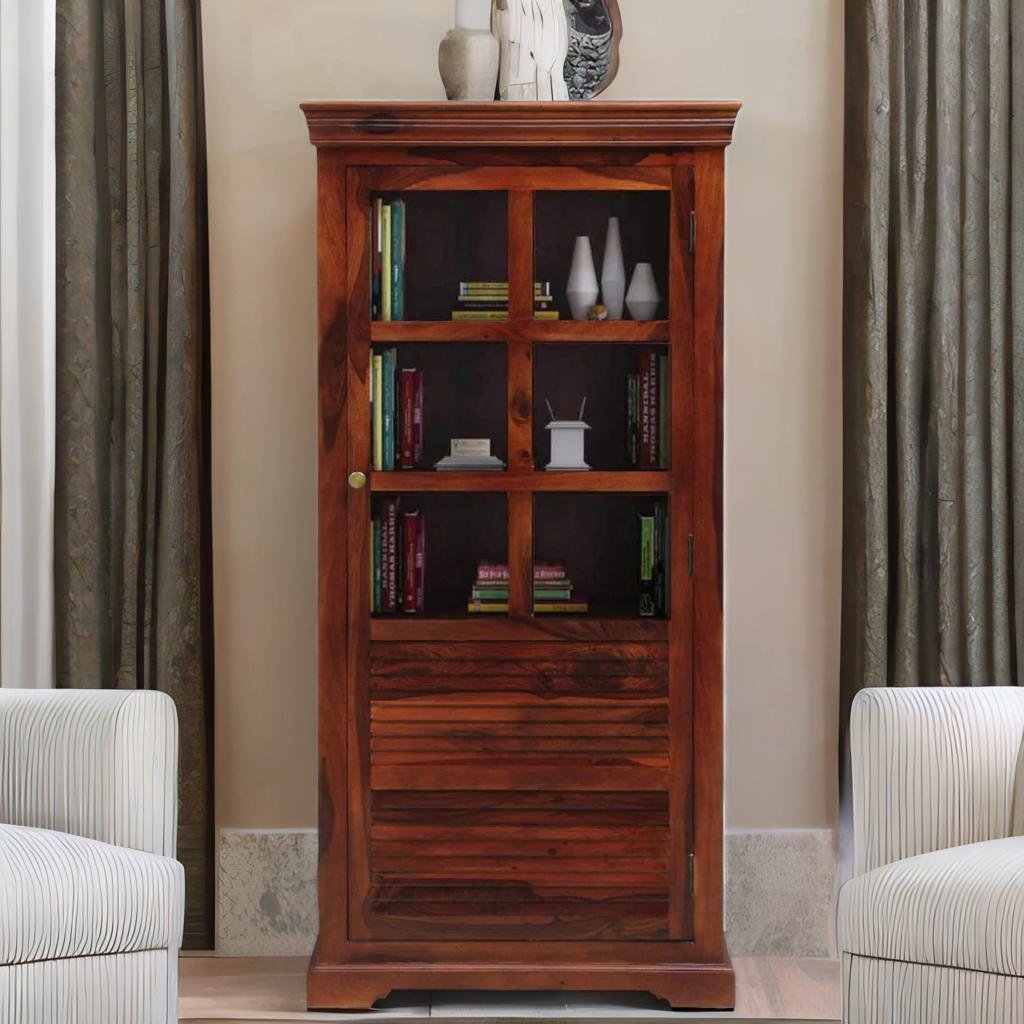 Solid Wood Crockery Unit In Provincial Teak Finish