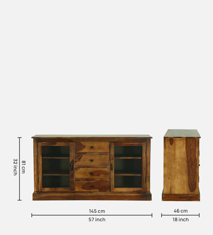 Solid Wood Crockery Unit In Provincial Teak Finish