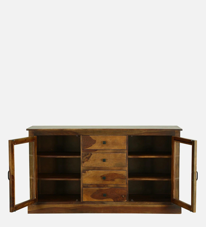 Solid Wood Crockery Unit In Provincial Teak Finish