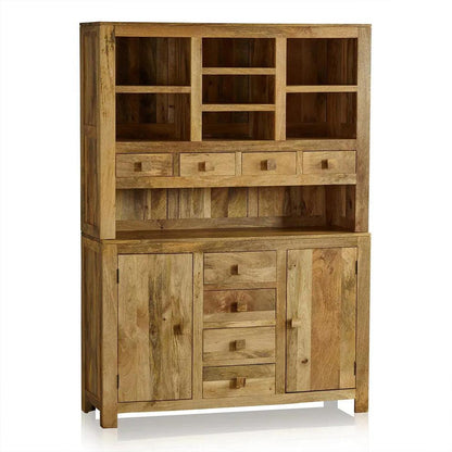 Solid Wood Crockery Unit In Stone Finish