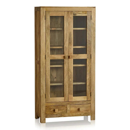 Solid Wood Crockery Unit In Stone Finish