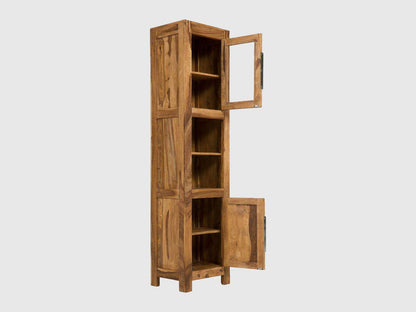 Solid Wood Crockery Unit In Brown Finish