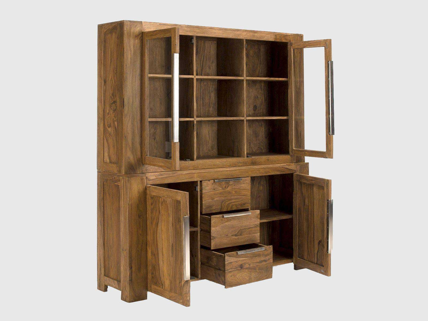 Solid Wood Crockery Unit In Teak Finish