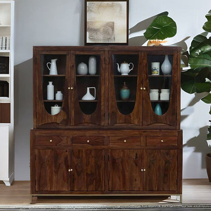 Solid Wood Crockery Unit In Provincial Teak Finish