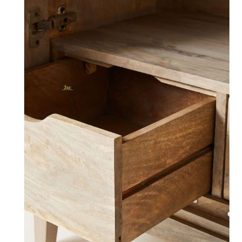 Solid Wood Crockery Unit In Natural Finish